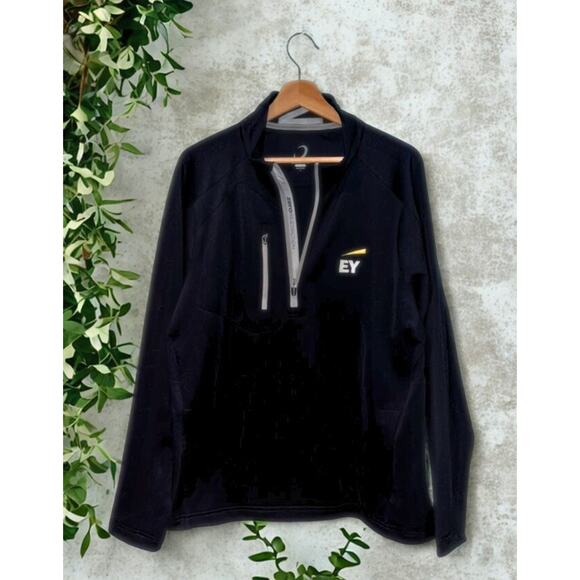 Zero Restriction Z500 Tour Series 1/4 Zip L NWOT Black Ernst & Young EY Logo - Picture 1 of 8